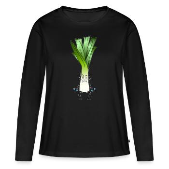 Leek - The biceps - Women's Premium Organic Long Sleeve Shirt - black - Front - Julia (174cm)