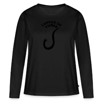 langue vipere expression 1 - T-shirt manches longues Premium bio Femme - noir - Devant - Julia (174cm)