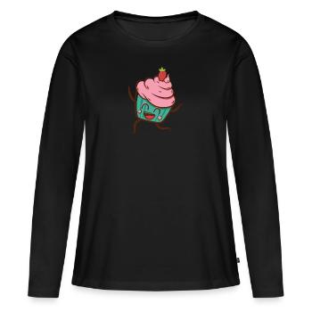 Cupcake - Frauen Premium Bio Langarmshirt - Schwarz - Vorne - Julia (174cm)