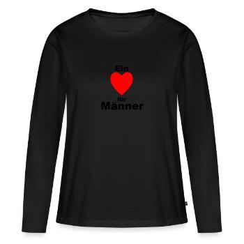 Männer - Frauen Premium Bio Langarmshirt - Schwarz - Vorne - Julia (174cm)