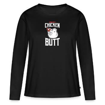 Poulet Poulet Poulets Farm - T-shirt manches longues Premium bio Femme - noir - Devant - Julia (174cm)