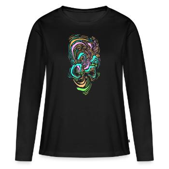Clown de science-fiction - T-shirt manches longues Premium bio Femme - noir - Devant - Julia (174cm)