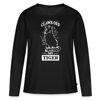 Tiger Afrika Asien Dschungel - Frauen Premium Bio Langarmshirt - Schwarz - Vorne - Julia (174cm)