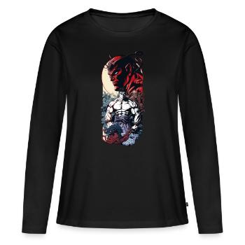 Héros des éléments - T-shirt manches longues Premium bio Femme - noir - Devant - Julia (174cm)