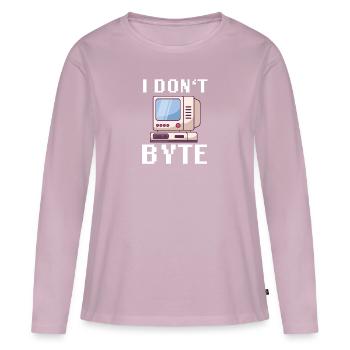 I Don't Byte Informatiker Programmierer IT Funny - Frauen Premium Bio Langarmshirt - Altrosa - Vorne - Julia (174cm)