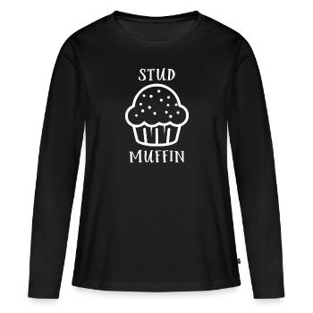 Stud Muffin - Women's Premium Organic Long Sleeve Shirt - black - Front - Julia (174cm)