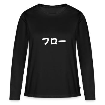 Flo in Japanese - Women's Premium Organic Long Sleeve Shirt - black - Front - Julia (174cm)