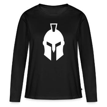 Casque Spartan - T-shirt manches longues Premium bio Femme - noir - Devant - Julia (174cm)