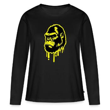 Gorilla Symbol Head - Women's Premium Organic Long Sleeve Shirt - black - Front - Julia (174cm)