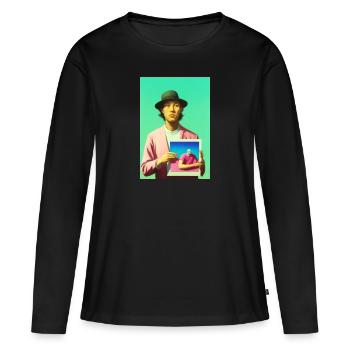 Bubblegum Selfie dans Selfie - ARTWORK sur LSD - T-shirt manches longues Premium bio Femme - noir - Devant - Julia (174cm)