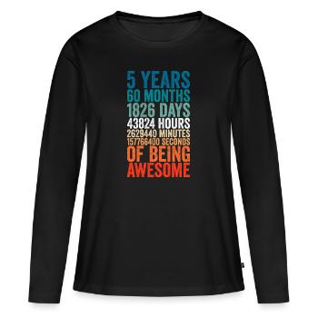5th anniversary gift, 5th wedding anniversary gift - Frauen Premium Bio Langarmshirt - Schwarz - Vorne - Julia (174cm)
