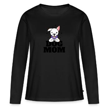 Chien Maman Disant Chien Maman Dictons - T-shirt manches longues Premium bio Femme - noir - Devant - Julia (174cm)