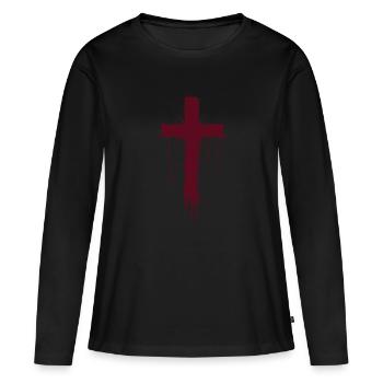 Bloody Cross - Women's Premium Organic Long Sleeve Shirt - black - Front - Julia (174cm)