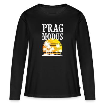 Prag Modus - Frauen Premium Bio Langarmshirt - Schwarz - Vorne - Julia (174cm)