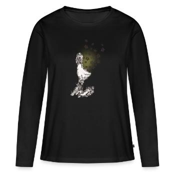 L’argent des étoiles - T-shirt manches longues Premium bio Femme - noir - Devant - Julia (174cm)