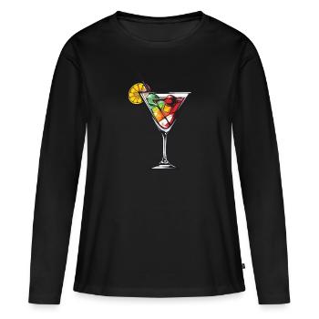 Limonade Drink - Frauen Premium Bio Langarmshirt - Schwarz - Vorne - Julia (174cm)