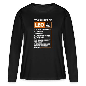 Signe du zodiaque Juillet Superstition - T-shirt manches longues Premium bio Femme - noir - Devant - Julia (174cm)