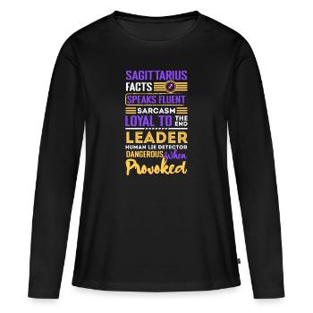 Sagittarius Astrology Star Birth Month - Women's Premium Organic Long Sleeve Shirt - black - Front - Julia (174cm)