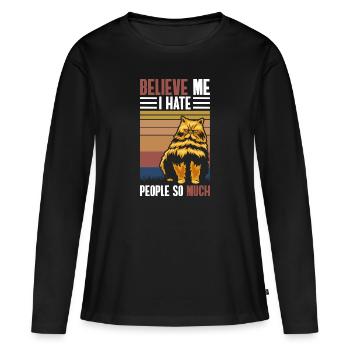 Hate Crowd Misanthrope Irony - Women's Premium Organic Long Sleeve Shirt - black - Front - Julia (174cm)