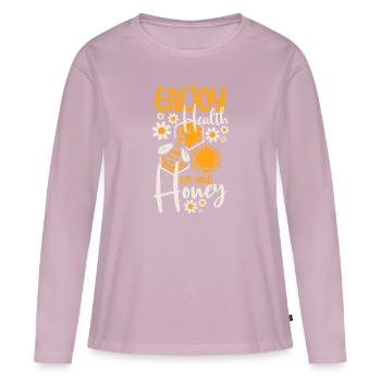 Honey Beekeeping Species Protection - Women's Premium Organic Long Sleeve Shirt - dusky pink - Front - Julia (174cm)