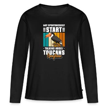Toucan Rainforest Amazonie Amérique du Sud - T-shirt manches longues Premium bio Femme - noir - Devant - Julia (174cm)