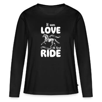 Riding Ride Friendship Stud - Women's Premium Organic Long Sleeve Shirt - black - Front - Julia (174cm)