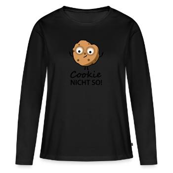 Cookie nicht so - Frauen Premium Bio Langarmshirt - Schwarz - Vorne - Julia (174cm)