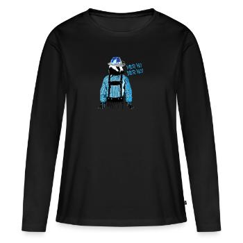 blaireau, lederhosen, mouffette, costume traditionnel, fête folklorique, pfui - T-shirt manches longues Premium bio Femme - noir - Devant - Julia (174cm)