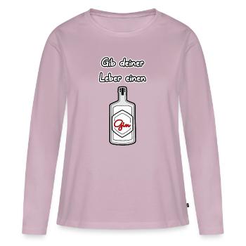 Gib deiner Leber einen Gin - Frauen Premium Bio Langarmshirt - Altrosa - Vorne - Julia (174cm)