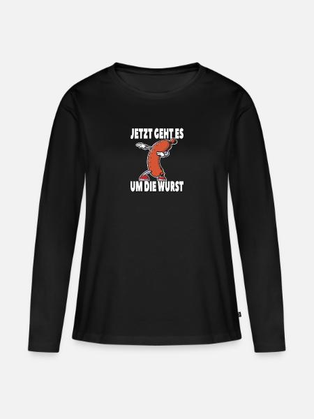 Jetzt geht es um die Wurst - Frauen Premium Bio Langarmshirt - Schwarz