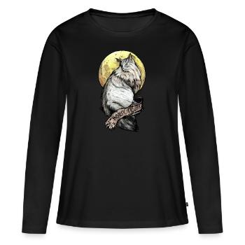 Norwegische Waldkatze 2 - Frauen Premium Bio Langarmshirt - Schwarz - Vorne - Julia (174cm)