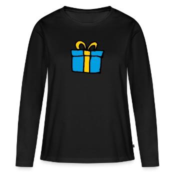 Idée cadeau cadeau - T-shirt manches longues Premium bio Femme - noir - Devant - Julia (174cm)