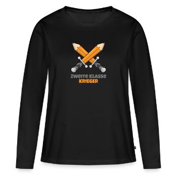 Zweite Klasse Grundschule Geschenk Schwert - Frauen Premium Bio Langarmshirt - Schwarz - Vorne - Julia (174cm)