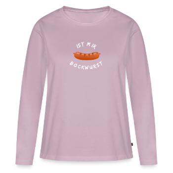 Ist mir Bockwurst - Frauen Premium Bio Langarmshirt - Altrosa - Vorne - Julia (174cm)