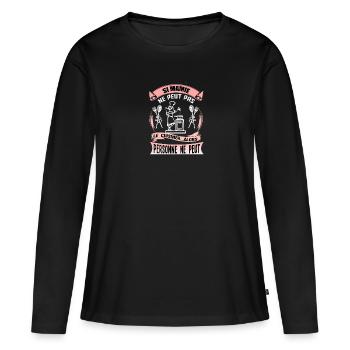 Si mamie ne peux pas le cuisinier.Personne ne peut - T-shirt manches longues Premium bio Femme - noir - Devant - Julia (174cm)