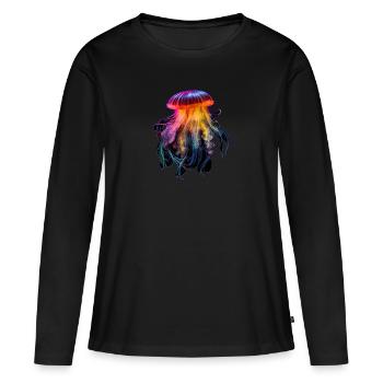 Neon jellyfish - Women's Premium Organic Long Sleeve Shirt - black - Front - Julia (174cm)
