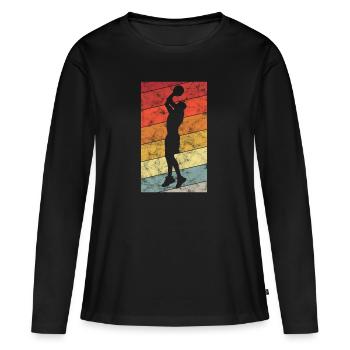 Basketteur basket-ball basketteur - T-shirt manches longues Premium bio Femme - noir - Devant - Julia (174cm)