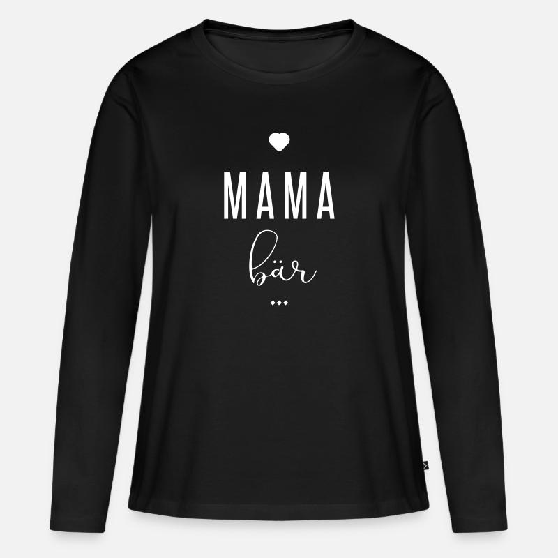 mama bär - Frauen Premium Bio Langarmshirt - Schwarz