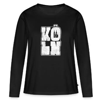 Carnaval de Cologne Design Souvenir Carnaval Cologne - T-shirt manches longues Premium bio Femme - noir - Devant - Julia (174cm)