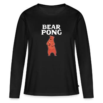 Beer Pong Beer Pong - T-shirt manches longues Premium bio Femme - noir - Devant - Julia (174cm)