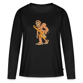Saxophoniste saxophoniste - T-shirt manches longues Premium bio Femme - noir - Devant - Julia (174cm)