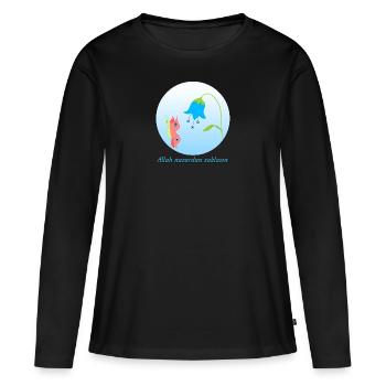 Nazar Evil Eye Protecteur Amulette Papillon - T-shirt manches longues Premium bio Femme - noir - Devant - Julia (174cm)