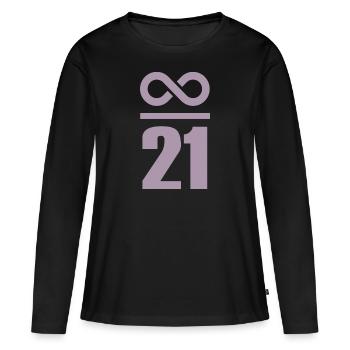 Infini de 21 millions de Bitcoin - T-shirt manches longues Premium bio Femme - noir - Devant - Julia (174cm)