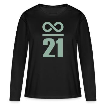 Infini de 21 millions de Bitcoin - T-shirt manches longues Premium bio Femme - noir - Devant - Julia (174cm)
