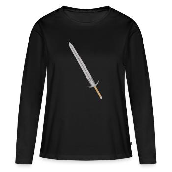 Escrime épée fleurette parade samurai25 - T-shirt manches longues Premium bio Femme - noir - Devant - Julia (174cm)
