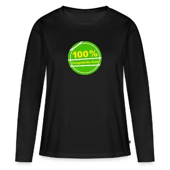100% Tempelhofer Feld - Frauen Premium Bio Langarmshirt - Schwarz - Vorne - Julia (174cm)