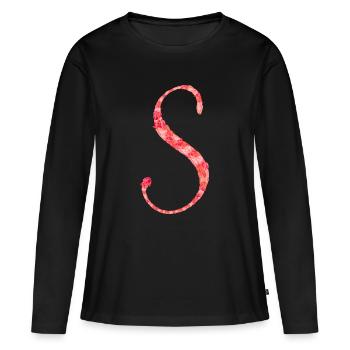 Gentle spring - Women's Premium Organic Long Sleeve Shirt - black - Front - Julia (174cm)