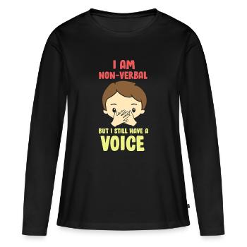 Autisme Autisme Syndrome d’Asperger - T-shirt manches longues Premium bio Femme - noir - Devant - Julia (174cm)