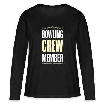 Équipe de bowling - T-shirt manches longues Premium bio Femme - noir - Devant - Julia (174cm)