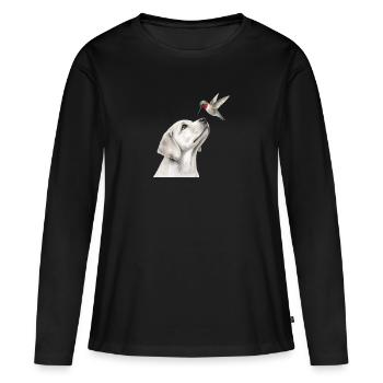 Motif des chiens crayons du colibri labrador - T-shirt manches longues Premium bio Femme - noir - Devant - Julia (174cm)